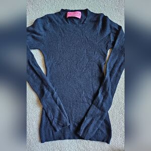 Vintage Juicy Couture Black Cashmere Crew Neck Sweater Size Petite